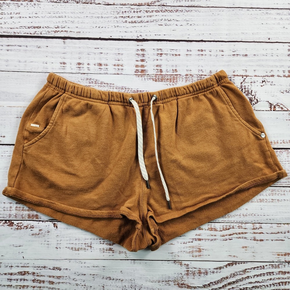 Vuori Sunnyside Short VW380 French Terry Cotton Womens Size M Cinnamon Brown